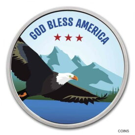 【極美品/品質保証書付】 アンティークコイン コイン 金貨 銀貨 [送料無料] 1 oz Silver Colorized Round - APMEX (God Bless America, Eagle) - SKU#218226