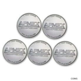 【極美品/品質保証書付】 アンティークコイン コイン 金貨 銀貨 [送料無料] 1 oz Silver APMEX Round - Lot of 5 Rounds .999 Fine Silver