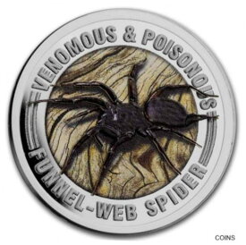 【極美品/品質保証書付】 アンティークコイン コイン 金貨 銀貨 [送料無料] Fascinating but Dangerous FUNNEL WEB SPIDER 1/2 oz 3D affect silver coin