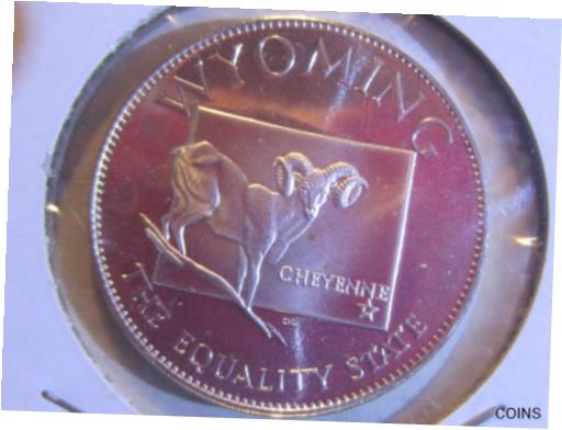期間限定今なら送料無料  アンティークコイン コイン 金貨 銀貨  [送料無料] .925 SILVER PROOF 1 2 oz Franklin Mint Statehood Round 44 Wyoming