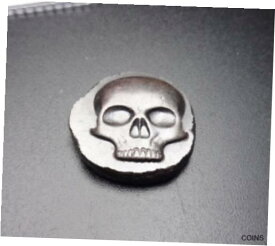 【極美品/品質保証書付】 アンティークコイン コイン 金貨 銀貨 [送料無料] HEADCASE 1/2 oz Skull Fractional .999 Silver Poured Pirate Treasure WPP Round