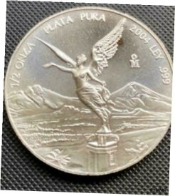 【極美品/品質保証書付】 アンティークコイン コイン 金貨 銀貨 [送料無料] 2004 Libertad 1/2 oz Silver Fractional Onza Coin ~~ Low Mintage ~~6-9
