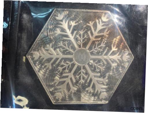 海外最新  アンティークコイン コイン 金貨 銀貨  [送料無料] Elemetal Mint Hexagonal Snowflake 10 oz .999 Fine Silver Bar Sealed