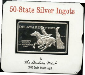 【極美品/品質保証書付】 アンティークコイン コイン 金貨 銀貨 [送料無料] Danbury Mint 50 States Delaware 5000 Grain Proof Sterling Silver Ingot Bar