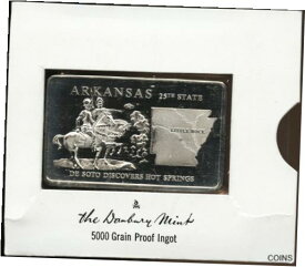 【極美品/品質保証書付】 アンティークコイン コイン 金貨 銀貨 [送料無料] Danbury Mint 50 States Arkansas 5000 Grain Proof Sterling Silver Ingot Bar