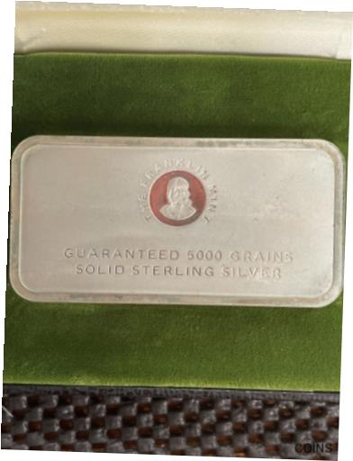  アンティークコイン コイン 金貨 銀貨  [送料無料] Franklin Mint 5,000 Grain Sterling Silver Ingot Bar