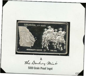 【極美品/品質保証書付】 アンティークコイン コイン 金貨 銀貨 [送料無料] Danbury Mint 50 States Georgia 5000 Grain Proof Sterling Silver Ingot Bar