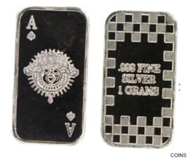 【極美品/品質保証書付】 アンティークコイン 銀貨 1g Silver Ace of Spades Bar - 1 Gram .999 Silver Bullion - Perfect Collectable [送料無料] #sof-wr-012336-253