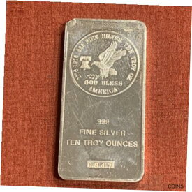 【極美品/品質保証書付】 アンティークコイン コイン 金貨 銀貨 [送料無料] 1973 God Bless America Tri-State Refining & Investment Co 10 oz. 999 Silver Bar