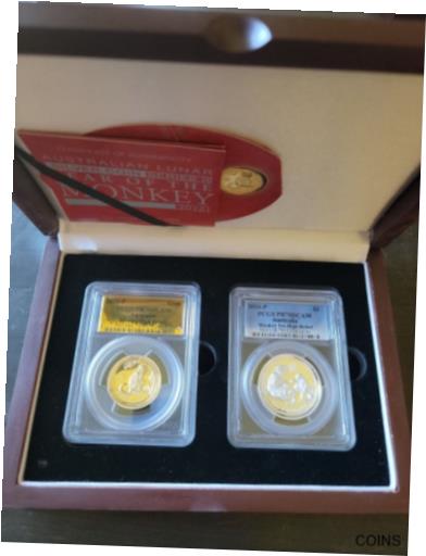 【極美品/品質保証書付】 アンティークコイン 2016 Australian 1oz Gold & Silver High Relief Lunar Monkey PCGG PR70DCAM [送料無料] #cof-wr-012377-3656：金銀プラチナ ワールドリソース