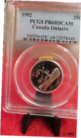 【極美品/品質保証書付】 アンティークコイン コイン 金貨 銀貨 [送料無料] NGC 1992 Canada 25C Ontario PCGS PR 69 ULTRA CAMEO 25 CENTS