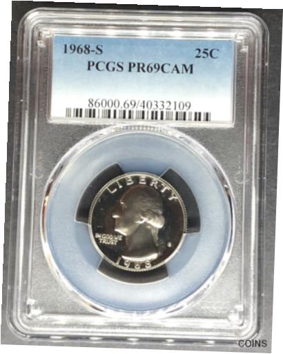 【極美品/品質保証書付】 アンティークコイン コイン 金貨 銀貨 [送料無料] 1968-S Proof Washington Quarter PCGS PR-69 CAM, Buy 3 Items, Get $5 Off!!：金銀プラチナ ワールドリソース