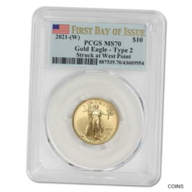 【極美品/品質保証書付】 アンティークコイン コイン 金貨 銀貨 [送料無料] 2021-(W) $10 Gold American Eagle MS-70 by PCGS First Day of Issue Type 2 coin