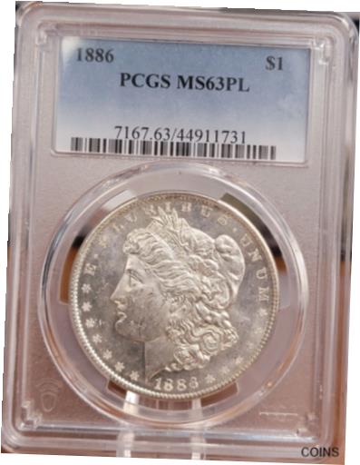  アンティークコイン コイン 金貨 銀貨  [送料無料] 1886-P Morgan Dollar PCGS MS63PL