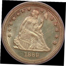 【極美品/品質保証書付】 アンティークコイン 硬貨 1869 U.S. Liberty Seated Quarter PCGS MS63 PQ 'Rattler' Rare Date [送料無料] #oot-wr-012451-7905