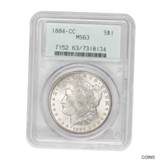 アンティークコイン コイン 金貨 銀貨 [送料無料] 1884-CC $1 Silver Morgan PCGS MS63 Original Green Holder coin