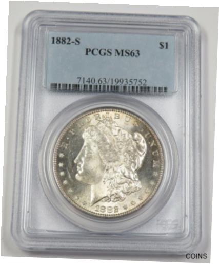 【極美品/品質保証書付】 アンティークコイン コイン 金貨 銀貨 [送料無料] 1882-S PCGS MS63 Silver Morgan Dollar $1 US Coin Item #33545A：金銀プラチナ ワールドリソース