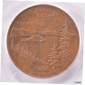 【極美品/品質保証書付】 アンティークコイン コイン 金貨 銀貨 [送料無料] PCGS 25c 2005-D Oregon Quarter Reverse Missing Clad Layer MS63 BN