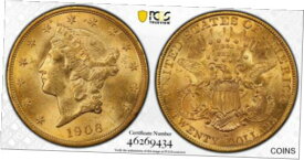 【極美品/品質保証書付】 アンティークコイン 金貨 1906 D $20 LIBERTY HEAD DOUBLE EAGLE PCGS GOLD COIN MS63 UNC Denver [送料無料] #gct-wr-012466-9157