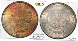 【極美品/品質保証書付】 アンティークコイン コイン 金貨 銀貨 [送料無料] 1882 P Morgan Silver Dollar $1 PCGS MS63 CAC Bag Toned PINK Trueview Fireball