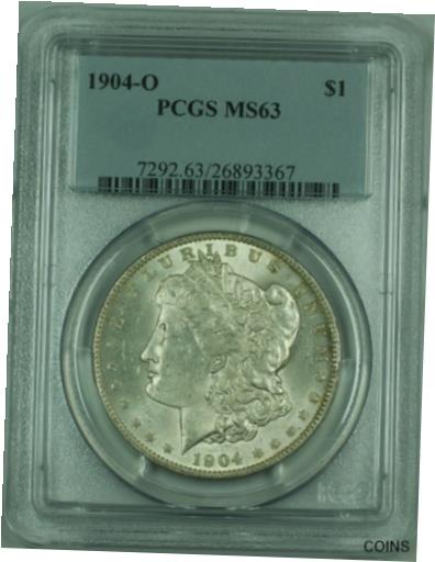 【極美品/品質保証書付】 アンティークコイン コイン 金貨 銀貨 [送料無料] 1904-O Morgan Silver Dollar Coin $1 PCGS MS-63 (36) C：金銀プラチナ ワールドリソース