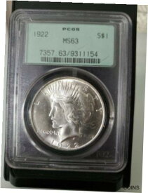 【極美品/品質保証書付】 アンティークコイン 銀貨 PCGS MS63 1922 Silver Peace Dollar Green Label [送料無料] #sot-wr-012466-7243