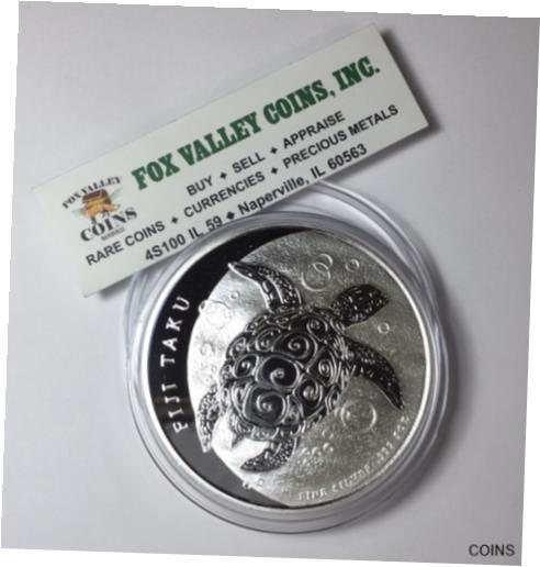  アンティークコイン コイン 金貨 銀貨  [送料無料] 2012 Fiji Taku $10 Hawksbill Turtle Oz Silver Coin Capsule FREE SHIPPING!