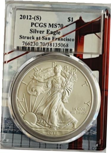 アンティークコイン コイン 金貨 銀貨  [送料無料] 2012-S AMERICAN SILVER EAGLE PCGS-MS70 STRUCK AT SAN FRANCISCO