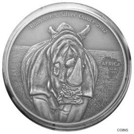 【極美品/品質保証書付】 アンティークコイン コイン 金貨 銀貨 [送料無料] Congo 1000 Francs 2012 Rhino 1 OZ Silver Certificate Loose Capsule