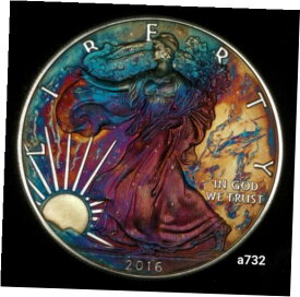 【極美品/品質保証書付】 アンティークコイン 銀貨 American Silver Eagle Coin Colorful Rainbow Toning #a732 [送料無料] #scf-wr-012474-1352