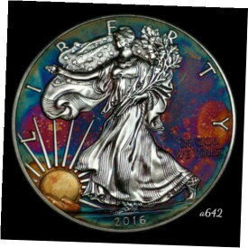 【極美品/品質保証書付】 アンティークコイン 銀貨 American Silver Eagle Coin Colorful Rainbow Toning #a642 [送料無料] #scf-wr-012474-1797