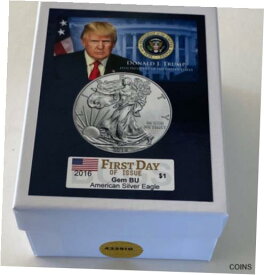 【極美品/品質保証書付】 アンティークコイン コイン 金貨 銀貨 [送料無料] President Donald Trump...2016 American Silver Eagle .999 Silver Coin with COA*