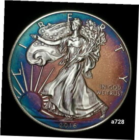 【極美品/品質保証書付】 アンティークコイン 銀貨 American Silver Eagle Coin Colorful Rainbow Toning #a728 [送料無料] #scf-wr-012474-2217