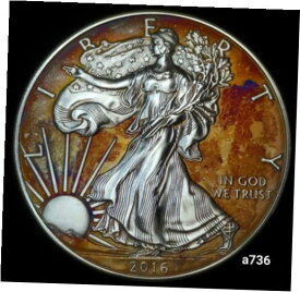 【極美品/品質保証書付】 アンティークコイン 銀貨 Silver American Eagle Coin Colorful Rainbow Toned #a736 [送料無料] #scf-wr-012474-2293