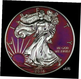 【極美品/品質保証書付】 アンティークコイン 銀貨 American Silver Eagle Coin Colorful Rainbow Toning #a676 [送料無料] #scf-wr-012474-2823
