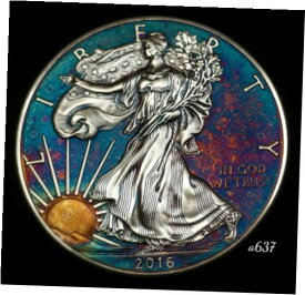 【極美品/品質保証書付】 アンティークコイン 銀貨 Silver American Eagle Coin Colorful Rainbow Toning #a637 [送料無料] #scf-wr-012474-3005