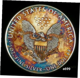 【極美品/品質保証書付】 アンティークコイン 銀貨 American Silver Eagle Coin Colorful Rainbow Toning #a699 [送料無料] #scf-wr-012474-3144