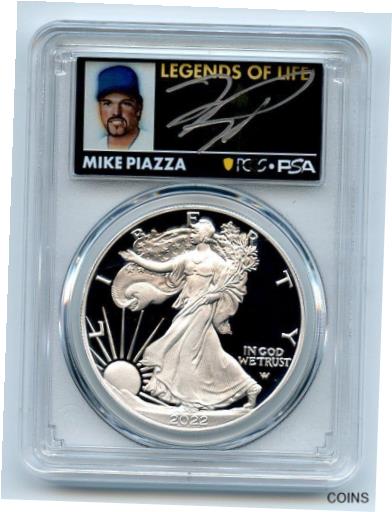 アンティークコイン コイン 金貨 銀貨 [送料無料] 2022 S $1 Proof Silver Eagle PCGS PR70DCAM FS Legends of Life Mike Piazza