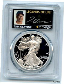 【極美品/品質保証書付】 アンティークコイン コイン 金貨 銀貨 [送料無料] 2022 S $1 Proof Silver Eagle PCGS PR70DCAM FS Legends of Life Tom Glavine