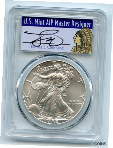 アンティークコイン コイン 金貨 銀貨 [送料無料] 2002 $1 American Silver Eagle Dollar PCGS MS70 Thomas Cleveland Nativeのサムネイル