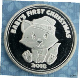【極美品/品質保証書付】 アンティークコイン コイン 金貨 銀貨 [送料無料] 1oz .999 Fine Silver 2018 Baby's 1st Christmas Cute Holiday Fox Round, 1 Ounce