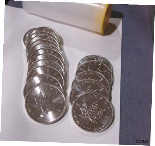 アンティークコイン コイン 金貨 銀貨 [送料無料] 1 oz. pure silver Canada $5 Maple Leafs BU 2018 & 2013のサムネイル
