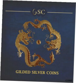 【極美品/品質保証書付】 アンティークコイン コイン 金貨 銀貨 [送料無料] 2019 24k Gilded Silver Double Dragon 1Oz .999 Edition