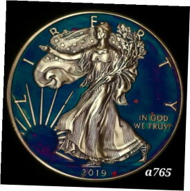 【極美品/品質保証書付】 アンティークコイン 銀貨 Silver American Eagle Coin Colorful Rainbow Toned #a765 (reed mark) [送料無料] #scf-wr-012513-1880