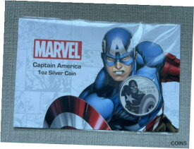 【極美品/品質保証書付】 アンティークコイン コイン 金貨 銀貨 [送料無料] 2019 Tuvalu Marvel Captain America 1 oz .9999 Silver Coin Limited Edition Card