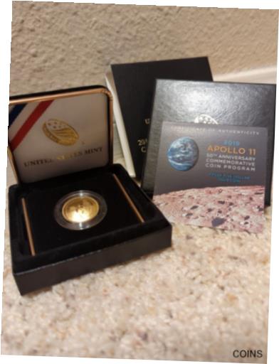 アンティークコイン コイン 金貨 銀貨 [送料無料] 2019 Apollo 11 50th Anniversary $5 Gold Commemorative Proof Coin W US Mintのサムネイル