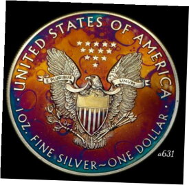 【極美品/品質保証書付】 アンティークコイン 銀貨 American Silver Eagle Coin Colorful Rainbow Toning #a631 [送料無料] #scf-wr-012513-772