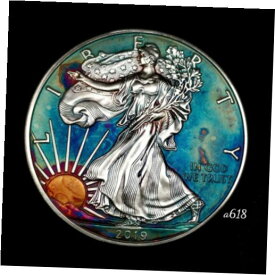 【極美品/品質保証書付】 アンティークコイン 銀貨 American Silver Eagle Coin Colorful Rainbow Toning #a618 [送料無料] #scf-wr-012513-788