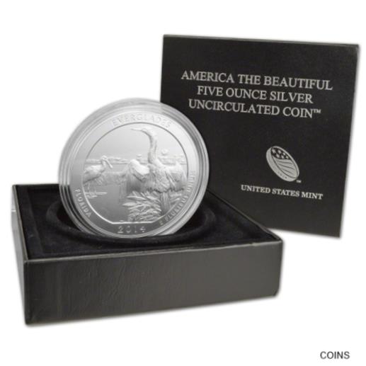 アンティークコイン コイン 金貨 銀貨 [送料無料] 2014 P ATB Everglades National Park Silver Uncirculated Coin 5 oz 25C in OGPのサムネイル