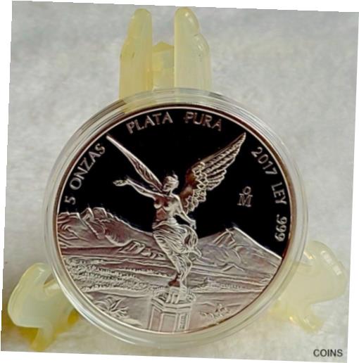 アンティークコイン コイン 金貨 銀貨 [送料無料] 2017 Libertad 5 oz PROOF Mexican Silver Gem Coin Low Mintage w/display easelのサムネイル